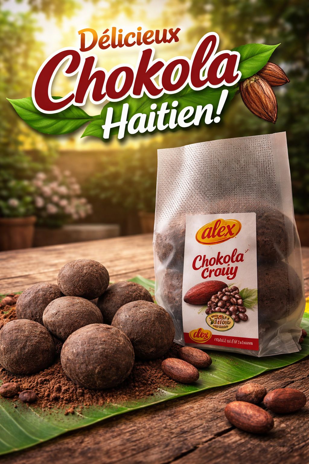 Authentic Haitian Chokola – Traditional Cocoa 6 Balls for Rich